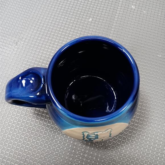 Bob Jones University Bruins Blue Ceramic Belly Mug Hollowed Earth Pottery - Picture 6 of 10